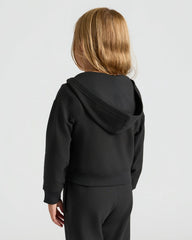 Girls Black & Electric Fuchsia Cropped Zip Hoodie 2-Pack